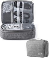 👜 двухслойный органайзер для электроники на поездку: водонепроницаемая сумка для хранения кабелей, ipad (до 9,7 дюймов), флеш-накопителей, зарядки, телефона (серый) логотип
