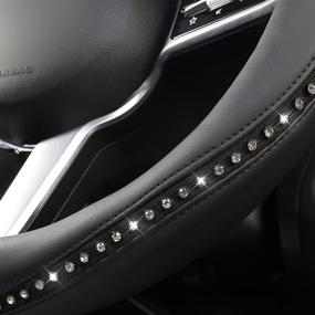 img 1 attached to SOBONITO Bling Bling Steering Wheel Cover-Crystal Diamond For Women