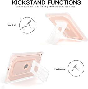 img 2 attached to Cantis Clear Case for iPad 6th Gen/5th Gen 9.7-Inch (2018/2017 Model) - Built-in Screen Protector, Shockproof Rugged Protective Case with Kickstand - Clear