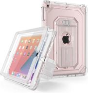 cantis clear case for ipad 6th gen/5th gen 9.7-inch (2018/2017 model) - built-in screen protector, shockproof rugged protective case with kickstand - clear logo