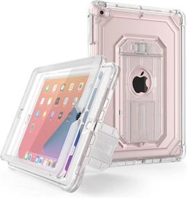 img 4 attached to Cantis Clear Case for iPad 6th Gen/5th Gen 9.7-Inch (2018/2017 Model) - Built-in Screen Protector, Shockproof Rugged Protective Case with Kickstand - Clear