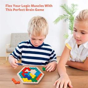 img 3 attached to 🧩 Brain-Teasing Coogam Wooden Hexagon Puzzle for Discerning Adults