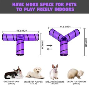 img 2 attached to 🐾 INPODAK 3 Way Cat Tunnel: Interactive Indoor Tube Toy with Peek Hole - Perfect Hideaway for Kittens, Ferrets, Puppies, Rabbits, and Small Pets