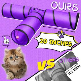 img 3 attached to 🐾 INPODAK 3 Way Cat Tunnel: Interactive Indoor Tube Toy with Peek Hole - Perfect Hideaway for Kittens, Ferrets, Puppies, Rabbits, and Small Pets