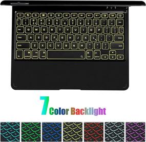 img 2 attached to 🔥 Premium iPad Keyboard Case for 10.2/10.5 Inch Devices | 7 Colors Backlit | 360° Rotation | Wireless Bluetooth Keyboard Cover | Compatible with iPad Pro/Air3/7th Gen/8th Gen | Smart Sleep and Wake Function Included