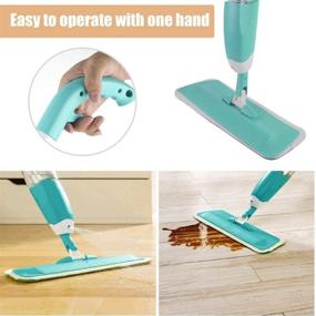 img 3 attached to 🧹 360 Degree Professional Floor Spray Mop with 2 Microfiber Pads for Home Kitchen Hardwood Laminate Wood Ceramic Tiles Cleaning