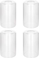 eidonta clear glass shade replacement - 4 pack, 5.5in height, 3.5in diameter, 1.65in fitter logo