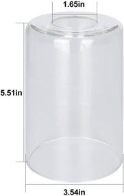 img 3 attached to Замена прозрачного стеклянного абажура Eidonta - в комплекте 4 шт., высота 5,5 дюйма, диаметр 3,5 дюйма, крепление 1,65 дюйма