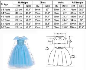 img 2 attached to ITVTi Girls Blue Princess Costume for Halloween Cosplay and Fancy Dress Parties, Ages 2-8