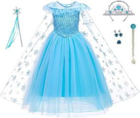 img 3 attached to ITVTi Girls Blue Princess Costume for Halloween Cosplay and Fancy Dress Parties, Ages 2-8