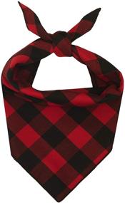 img 4 attached to 🐾 Stylish Willowear Buffalo Plaid Puppy Dog Pet Bandanas for Everyday Adventures!