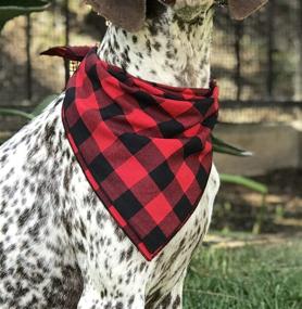 img 1 attached to 🐾 Stylish Willowear Buffalo Plaid Puppy Dog Pet Bandanas for Everyday Adventures!