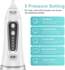 img 3 attached to 💦 BOYONE Water Flosser: Professional Cordless Dental Oral Irrigator for Braces & Bridges - 300ML Portable IPX8 Waterproof - 5 Modes & 6 Nozzles