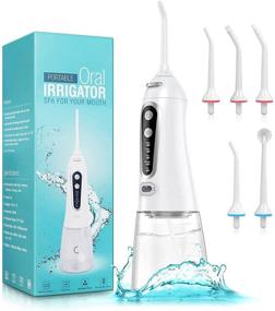 img 4 attached to 💦 BOYONE Water Flosser: Professional Cordless Dental Oral Irrigator for Braces & Bridges - 300ML Portable IPX8 Waterproof - 5 Modes & 6 Nozzles