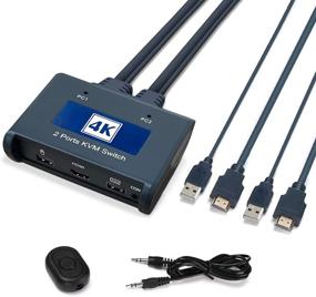 img 4 attached to 🔀 Ketaky HDMI KVM Switch: 2 Port USB Switch, Share One Monitor, Keyboard, Mouse & USB Devices for 2 Computers - 4k×2K@30hz Support