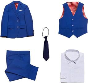 img 2 attached to 👔 Stylish Slim Fit Suit Set for Toddler Boys - Perfect for Formal Occasions