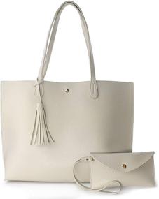 img 4 attached to 👜 Women's Minimalist Pebbled Leather Shoulder Handbag: Ideal Handbags, Wallets, and Totes