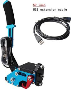 img 1 attached to Enhance Your SIM Racing Experience with the 16Bit Universal USB Handbrake for PC Windows - G25/G27/G29 Compatible Gaming Peripherals in Blue