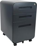 glide-ch bindertek steel 3-drawer locking mobile file cabinet - assembled, letter/legal size - charcoal logo