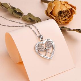 img 1 attached to 🎾 Tennis Racket Pendant Necklace: S925 Sterling Silver Jewelry Gift for Tennis Sports Enthusiasts, Adjustable Length 18-20 inches