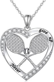 img 4 attached to 🎾 Tennis Racket Pendant Necklace: S925 Sterling Silver Jewelry Gift for Tennis Sports Enthusiasts, Adjustable Length 18-20 inches