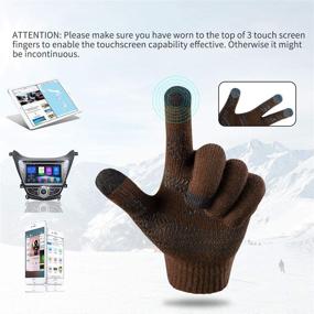 img 3 attached to Winter Beanie Hat Scarf and Touch Screen Gloves Set - MAYLISACC Thermal Knit Cap Neck Warmer with Glove for Men and Women