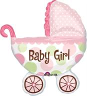 🌈 multicolor 31-inch anagram international baby buggy girl shape foil logo