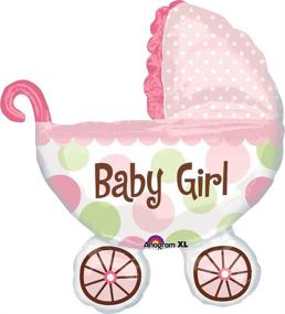 img 1 attached to 🌈 Multicolor 31-inch Anagram International Baby Buggy Girl Shape Foil