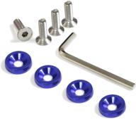 🏎️ ijdmtoy 4pc jdm racing style m6 blue aluminum washers bolts kit for car license plate frame, fender, bumper, engine bay, etc - enhance your vehicle's aesthetics and performance! logo