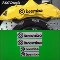 upgraded high temperature brake caliper decals: r&amp;g brembo 6 piston &amp; 4 piston set of 4 stickers with instructions + surface preparation solution (black) logo