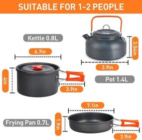 img 2 attached to 🏕️ Eatcamp 12-Piece Backpacking Cookware Set for Outdoor Camping, Hiking, and Picnic – Mess Kit with Pots, Pans, and Mesh Bag – Ideal for 1-3 Person