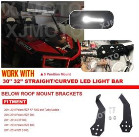 img 2 attached to 🚙 XJMOTO Compatible A-Pillar LED Light Bar Mount Brackets for UTV POLARIS RZR 900 1000 800 (30''-32'', Straight/Curved) - 5 Position Fit