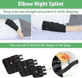 img 1 attached to Small Elbow Splint Cubital Tunnel Brace for Pediatric Support - Ulnar Nerve Arm Immobilizer Night Brace for Tendonitis, Radial Nerve Splint, and Comfortable Sleeping Elbow Stabilizer with Arm Restraints