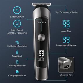 img 3 attached to 🧔 OPOVE Electric Beard Trimmer for Men, All-in-1 Multi-grooming Hair Trimmer Kit, Manscape, Body, Nose Trimmer, Cordless Clippers with Waterproof and Extended 115min Battery Life, Xmulti 3