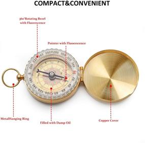 img 1 attached to Metal Pocket Compass for Kids - Qi Mei Camping Survival Compass for Hiking, Camping, Hunting - Outdoor Military Navigation Tool