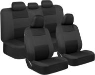 🚗 enhance your car's interior with bdk polypro car seat covers - full set in black on charcoal, front and rear split bench seat protectors - universal fit for auto truck van suv - compatible with ford chevy toyota honda accessories logo