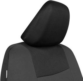 img 1 attached to 🚗 Enhance Your Car's Interior with BDK PolyPro Car Seat Covers - Full Set in Black on Charcoal, Front and Rear Split Bench Seat Protectors - Universal Fit for Auto Truck Van SUV - Compatible with Ford Chevy Toyota Honda Accessories