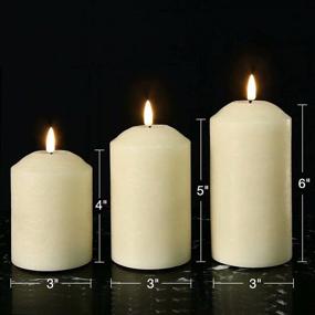 img 3 attached to Eywamage Ivory Flameless Pillar Candles with Remote - Realistic Flickering LED Battery Candles in Various Sizes and Real Wax