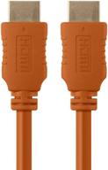 🔶 high-speed hdmi cable with ferrite cores - 6ft length, 28awg gauge - vibrant orange logo