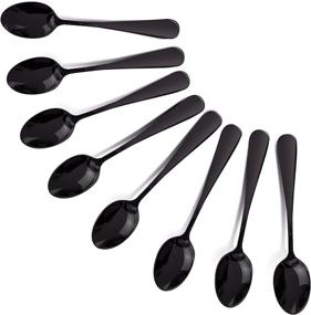 img 4 attached to ☕ WNATN Demitasse Espresso Spoons, 4.9 Inches Stainless Steel, Set of 8 - Perfect Mini Coffee Spoons for Desserts (Black)