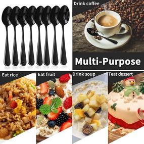 img 1 attached to ☕ WNATN Demitasse Espresso Spoons, 4.9 Inches Stainless Steel, Set of 8 - Perfect Mini Coffee Spoons for Desserts (Black)