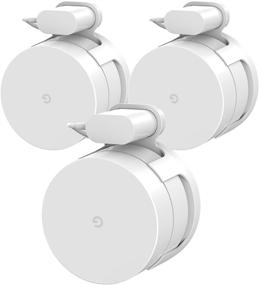 img 4 attached to 🔌 Basstop держатель для крепления Google WiFi на стену для старых прямоугольных розеток (3 шт.) - Простейшая подставка для маршрутизатора и маяков, без беспорядочных винтов - белый