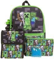 🎒 minecraft backpack for girls with lunch compartment - two-piece backpacks logo