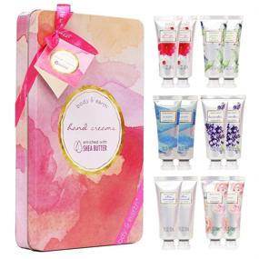 img 4 attached to 🎁 Moisturizing Hand Lotion Set, Gift Set with Hand Cream, Travel Mini Size Hand Lotion for Dry Hands - 12 Pcs, Enriched with Shea Butter, Perfect Christmas Gift Set for Women