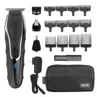 🔋 wahl aqua blade deluxe trimming kit - rechargeable wet dry lithium ion with 4 interchangeable heads for shaving, detailing, & grooming beards, mustaches, stubble, ear, nose, & body – model 9899-100 logo