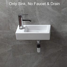 img 3 attached to 💦 Stylish Wall-Mounted White Small Sink for Modern Bathrooms - Left Hand