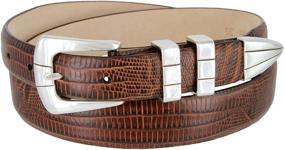 img 2 attached to 🐊 Italian Calfskin Leather Alligator Men's Accessory Belts - Exquisite Designer Collection