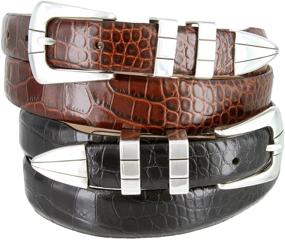 img 1 attached to 🐊 Italian Calfskin Leather Alligator Men's Accessory Belts - Exquisite Designer Collection