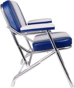 img 2 attached to 🪑 Premium Foldable Deck Chair Boat Seat with Armrests - Leader Accessories