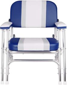 img 3 attached to 🪑 Premium Foldable Deck Chair Boat Seat with Armrests - Leader Accessories